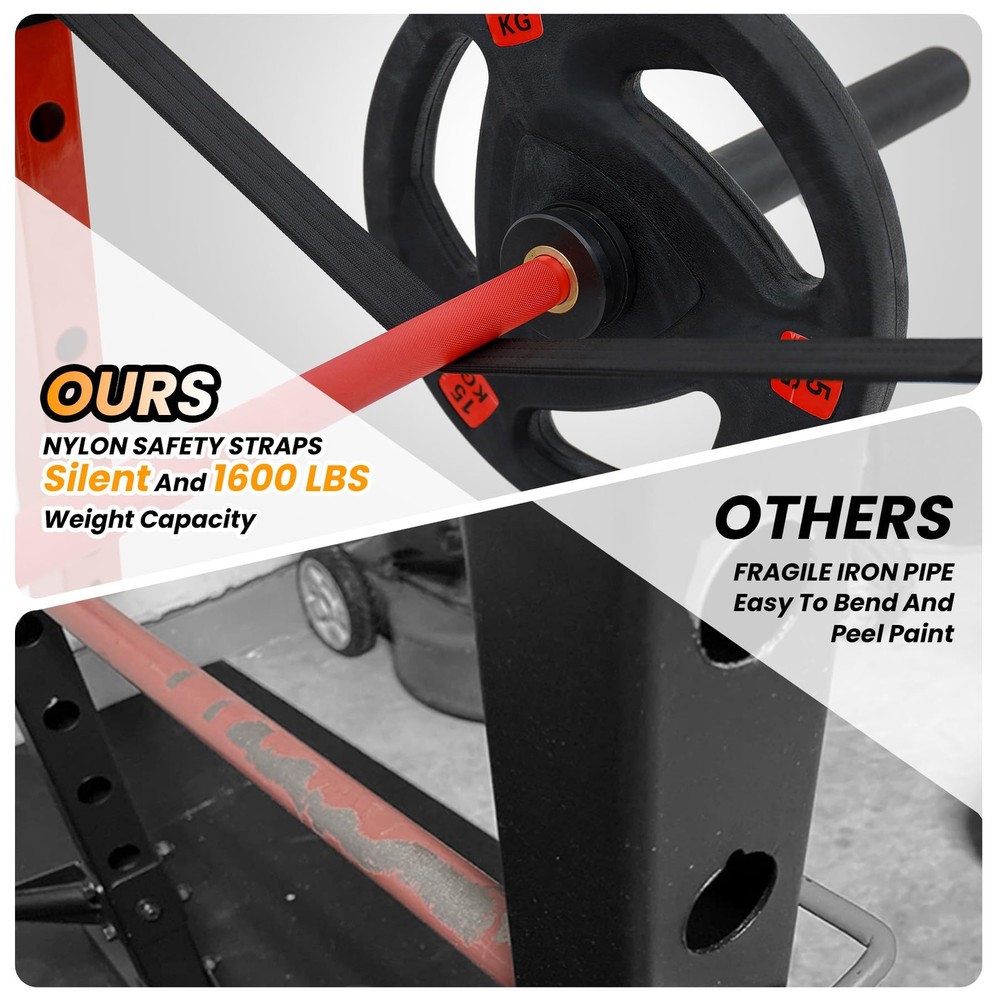 Power Cage Power Rack 1600LBS Multi-Functional Power Rack Workout w/LAT Pulldown
