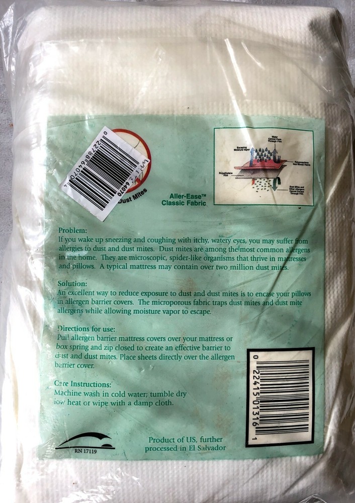 AllerEase Zipped Waterproof Dust Mite Barrier Mattress Protector King | Bin: C