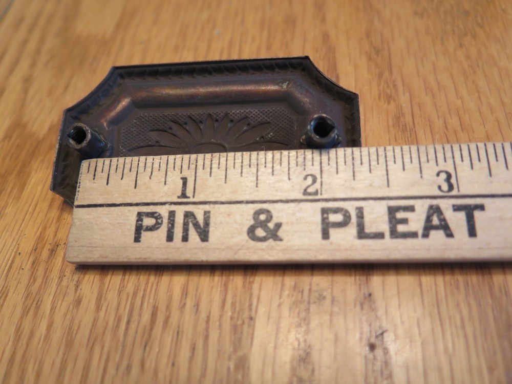 Antique Brass Tone Drawer Pulls Drop Pulls - Set of 9