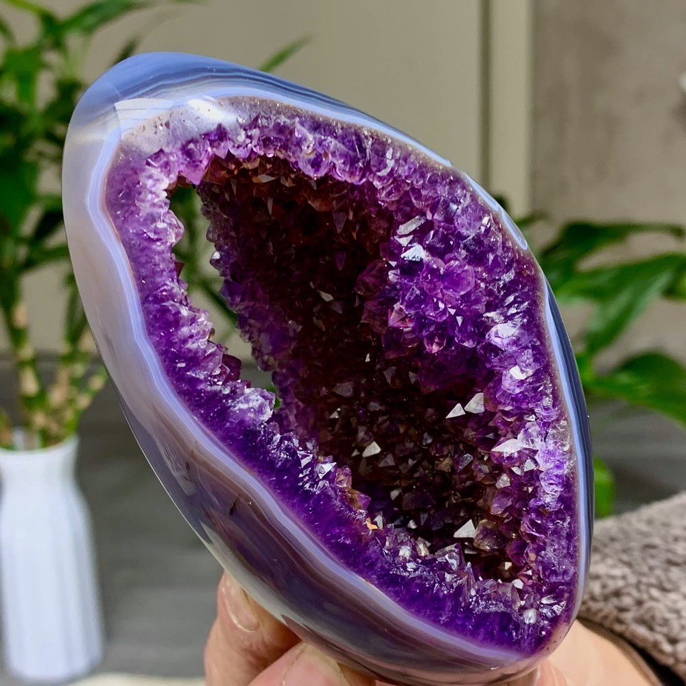 328G Natural Amethyst geode quartz clustercrystal specimen Healing