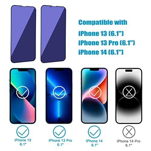 2 Pack Compatible with iPhone 13/13 Pro/14 Privacy for iPhone 13/13 Pro/14