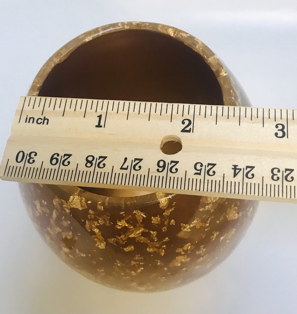 Lucite Gold-Bronze Color Metallic Effect Container 4''