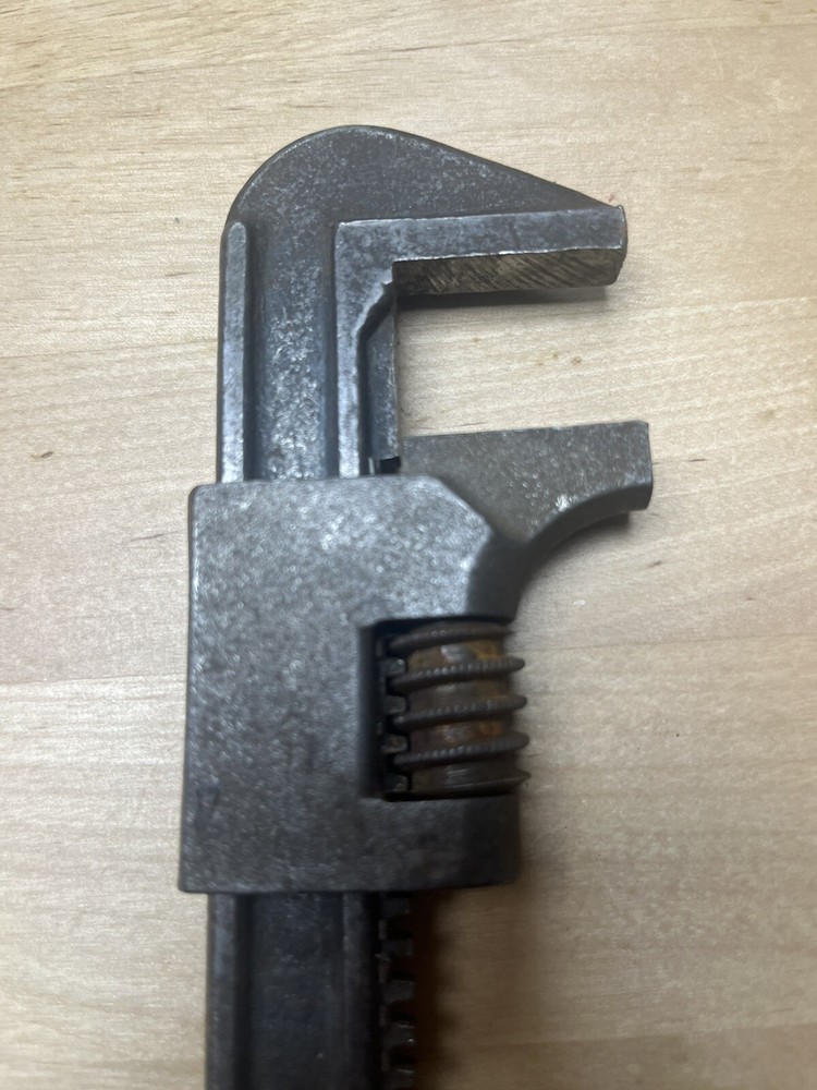 Vintage 9" Auto Monkey Adjustable Wrench Smooth Jaw Marked 9 Auto