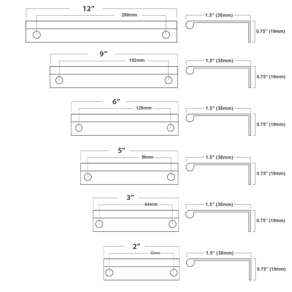 Satin Silver Finger Edge Pull Cabinet Door Handle Bar Back Mount Drawer