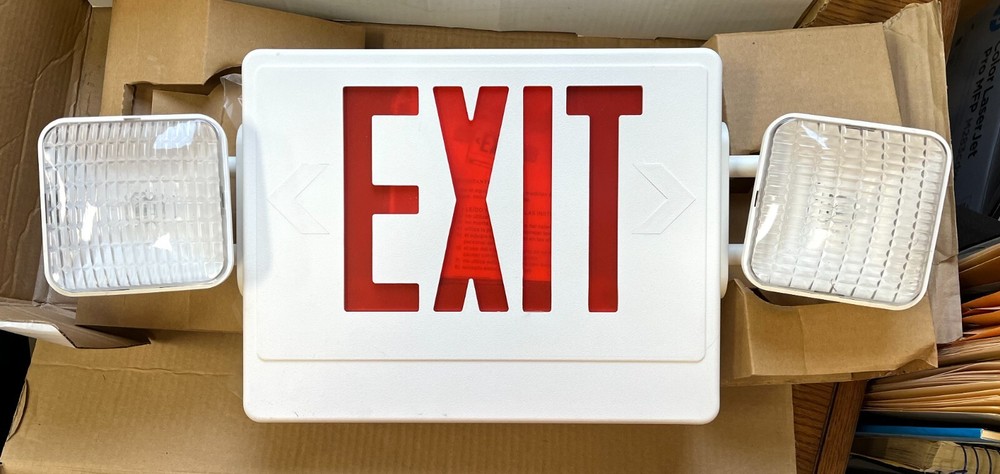 Magnatron LED Exit/Emergency Light combination #CMAGU2RW (New in Box)