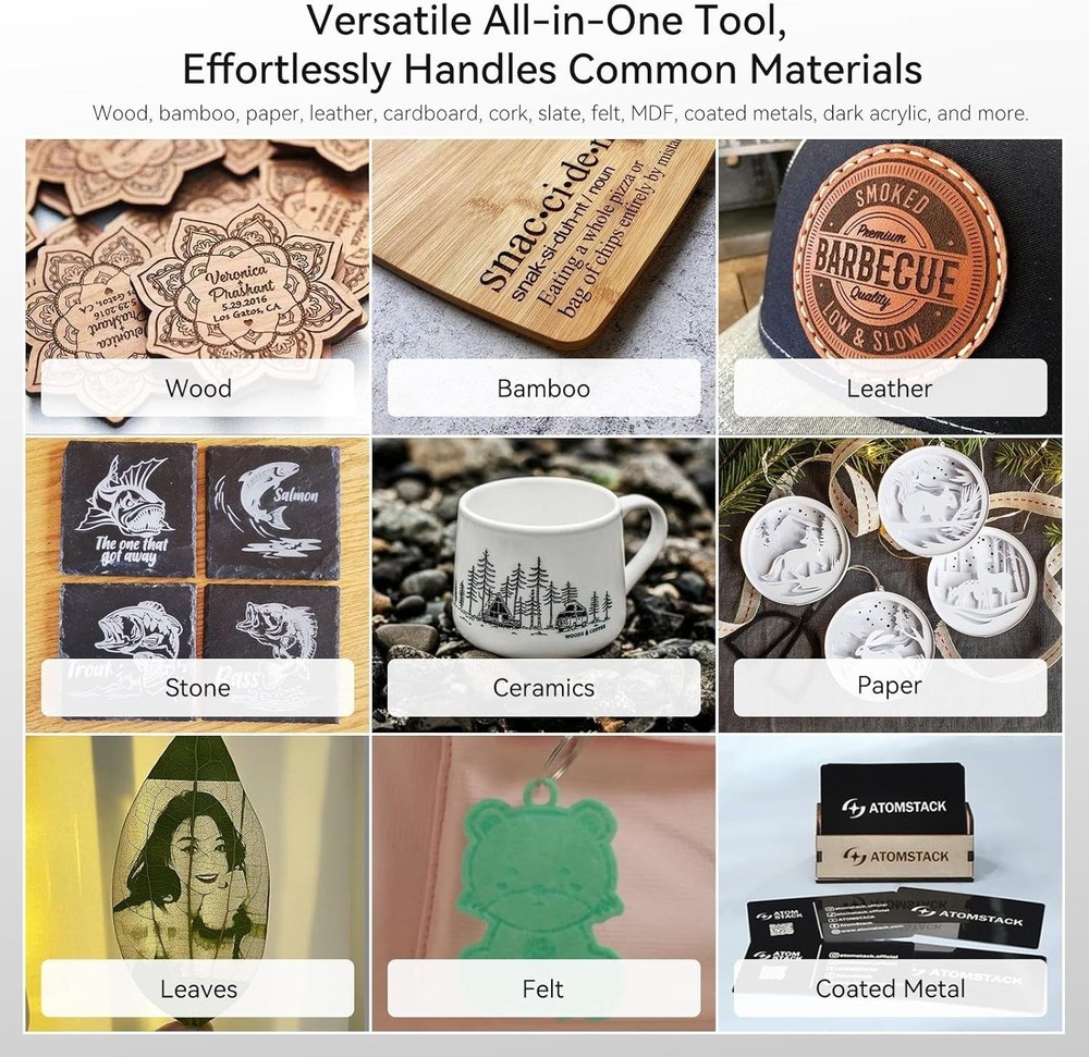 Used ATOMSTACK Swift 3W Laser Engraver Mini 100% Pre-assembled Beginner Cutter