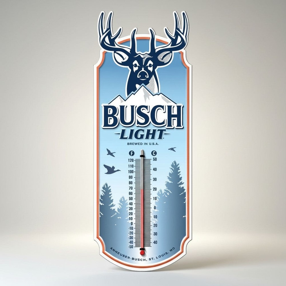 Busch Light Embossed Metal Thermometer