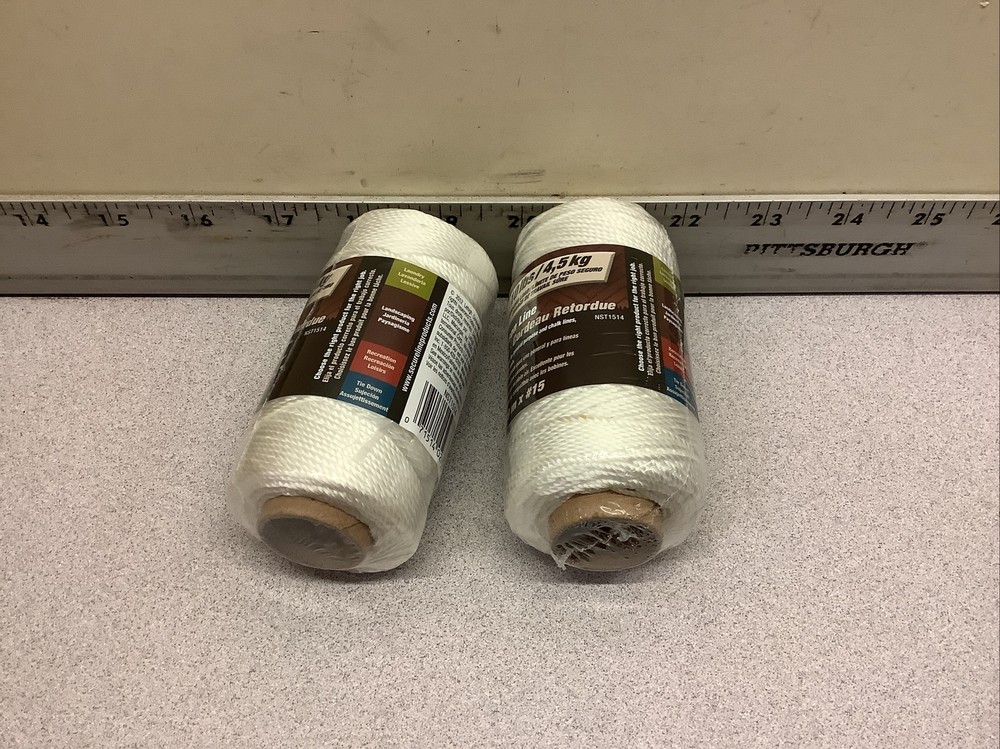 2-Pack SecureLine 325’ x #15 Twisted Mason Line, White 10lb Working Load