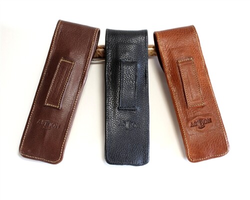 Leather Pen Holster - Black Double