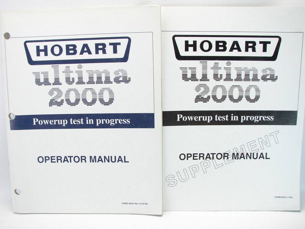 Hobart Ultima 2000 Scale Printer System Service, Operator, Supervisor Manuals +