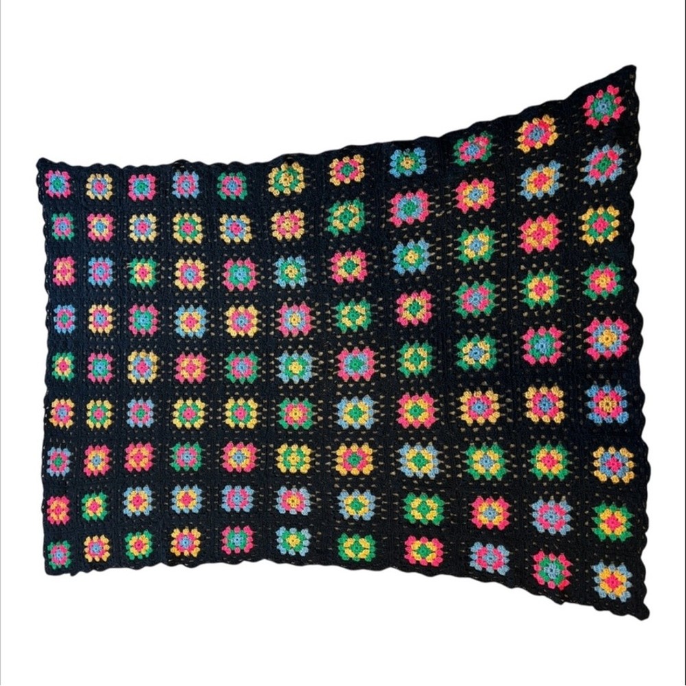 Vibrant Multicolor Crochet Throw Blanket