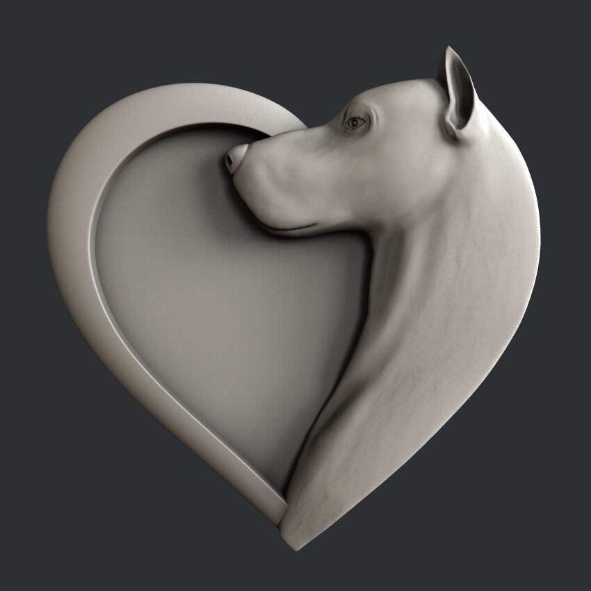 3d STL models for CNC, Artcam, Aspire, relief  Dog