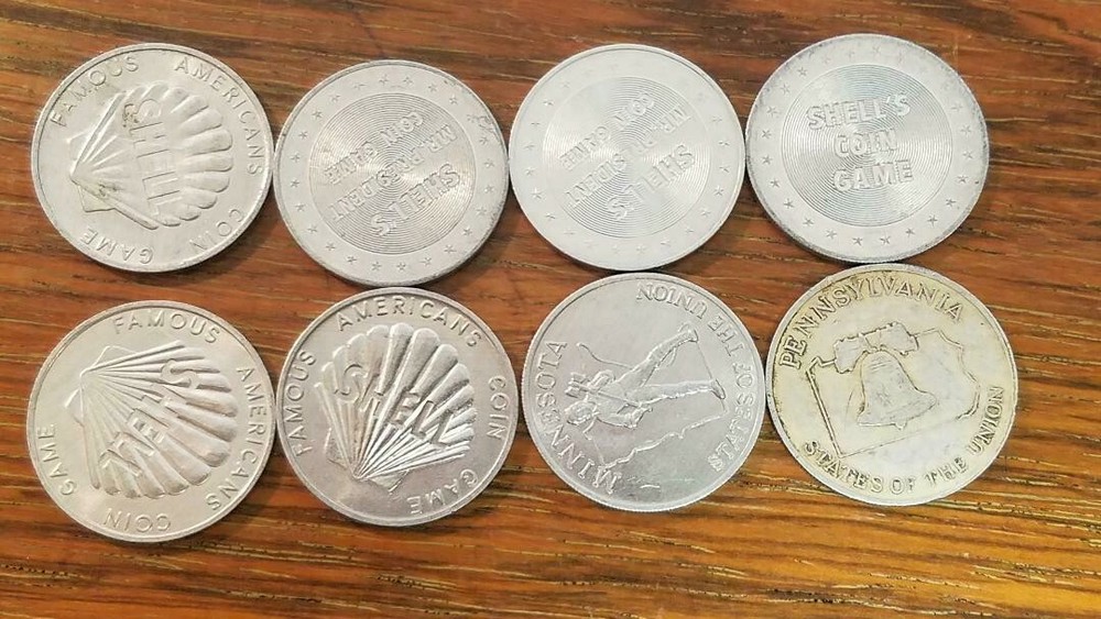 8 SHELL TOKENS,PRESIDENTS & STATES L376