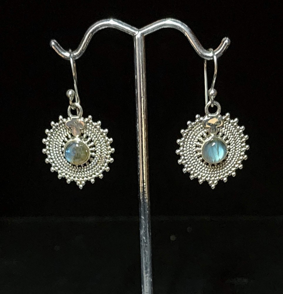 Circle Infinity Labradorite Earrings