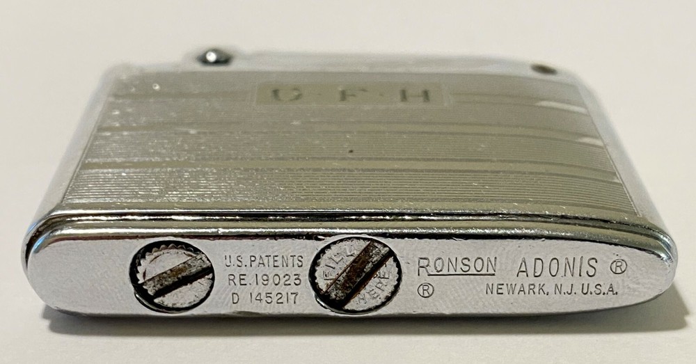Vintage 1950's Ronson Adonis Lighter Engraved GFH Re. 19023