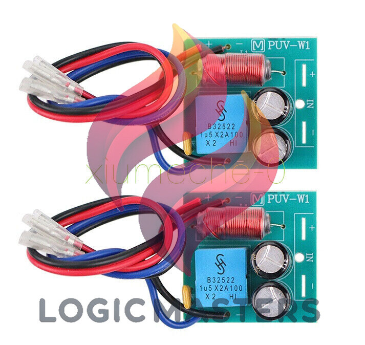 2PCS 2 Way 60W  Speaker Crossover Board Bass Tweeter Frequency Divider NEW