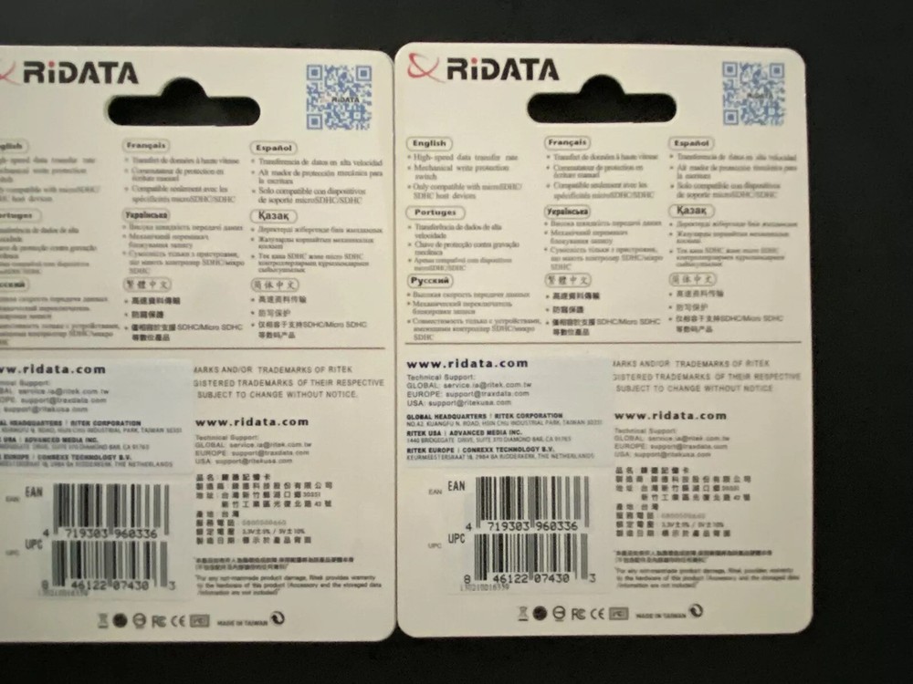 2-PK RiDATA Micro SDHC Class 10 16GB w/ SD Adapter