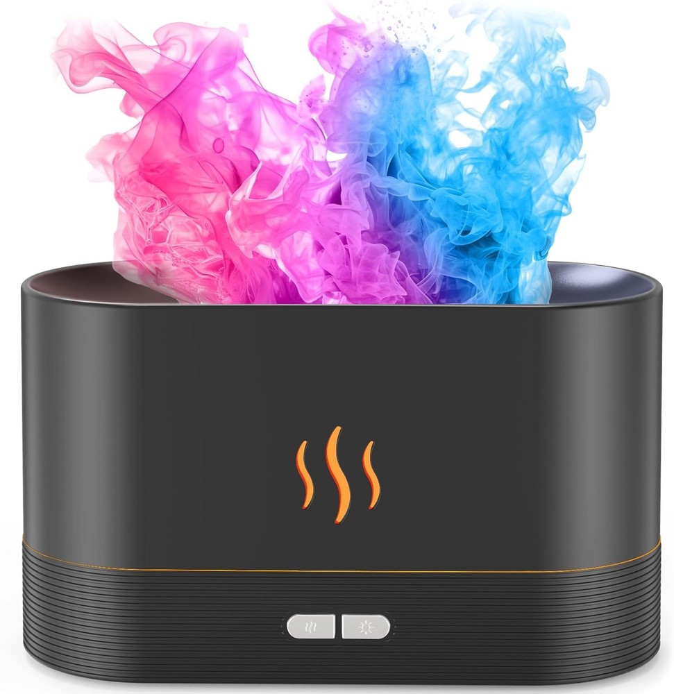 Essential Oil Diffuser, Air Humidifier with Flame Led Light - 7 Colors, 180mL Ca