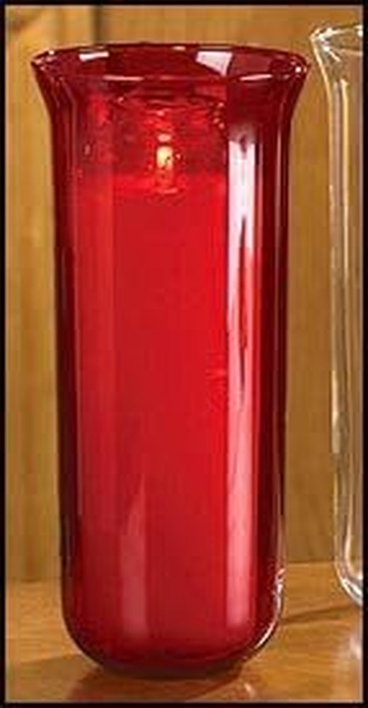 Sanctuary Globe - Ruby Pot Fired Glass 10" H - Church Supply