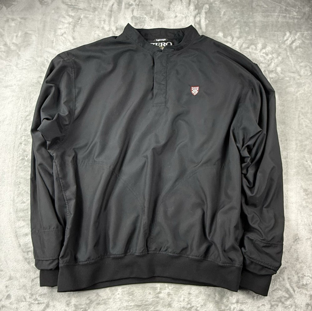 Zero Restriction Golf Pullover XL Lightweight Black Crest Logo Windshirt Y2K