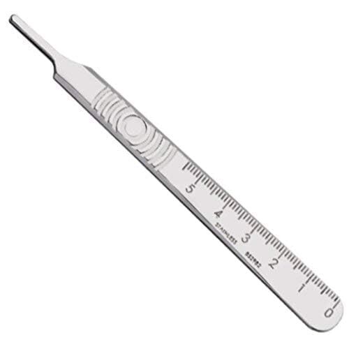Solid Stainless Steel Scalpel Handle No.3 - Compatible with Multiple Blade Sizes