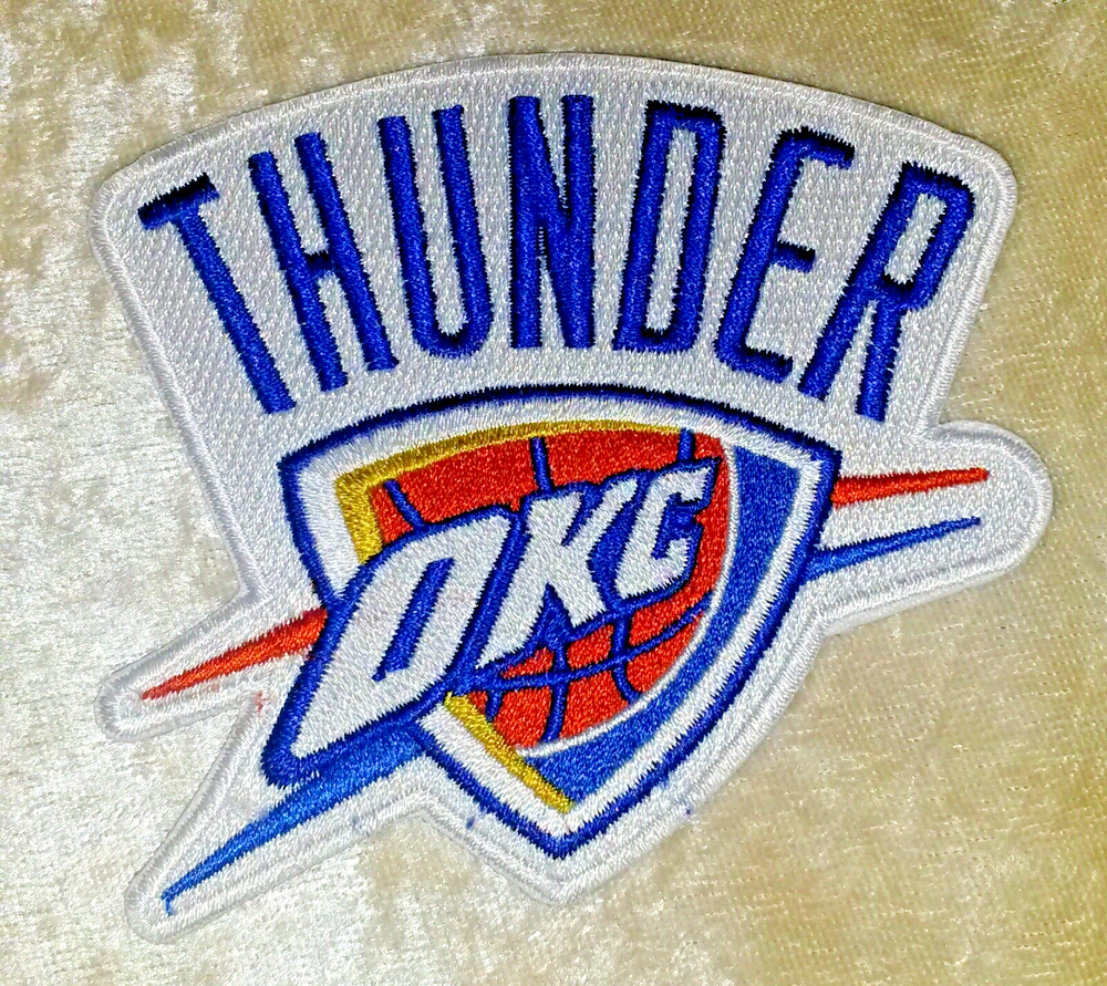 Oklahoma City OKC Thunder 3.5" Iron On Embroidered Patch ~ Free Tracking!