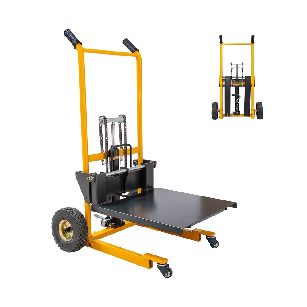 MMS Foldable Hydraulic Material Lift Winch Stacker, 450 Lbs 35.8" Max Lift w/...