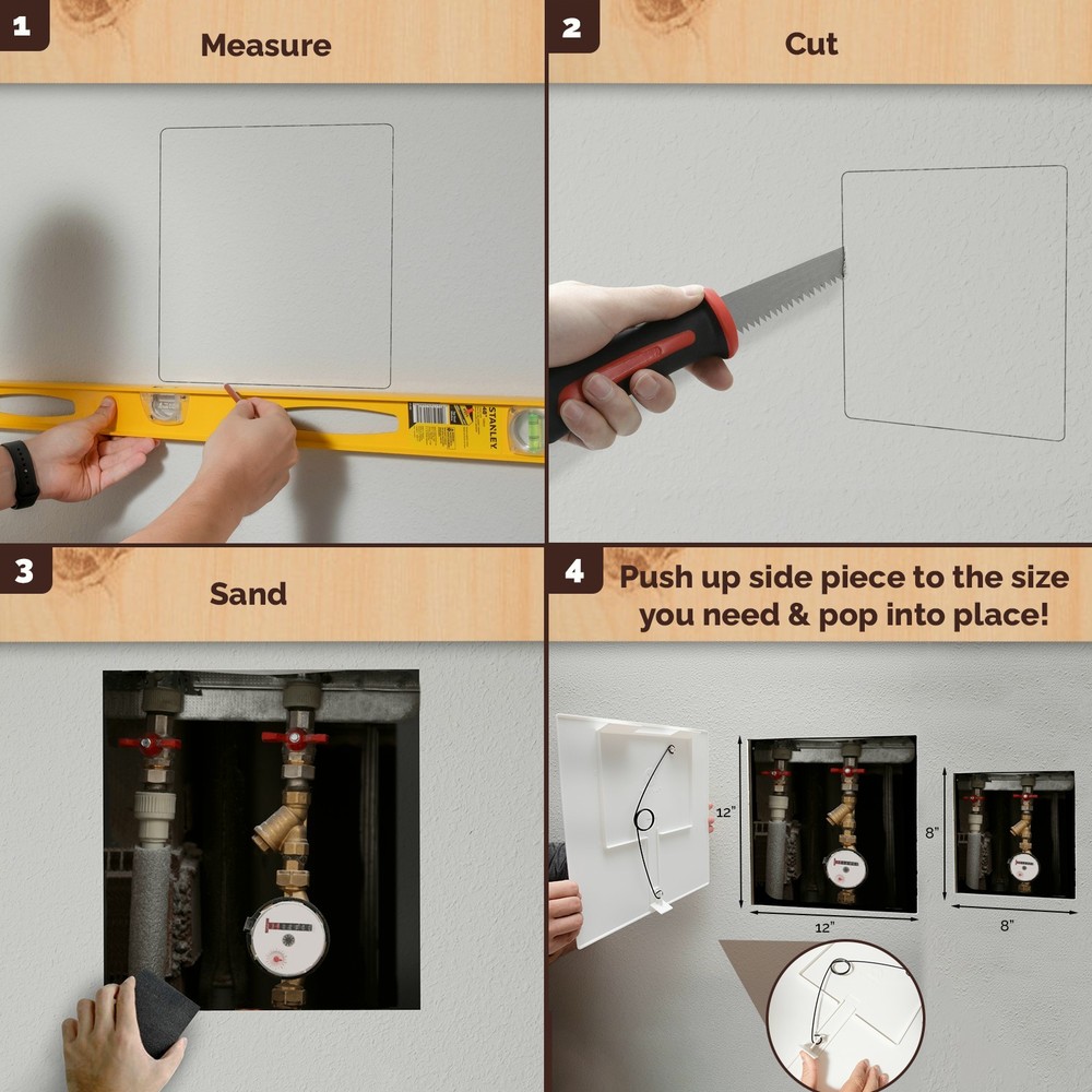 Morvat 6x6 Adjustable Spring Access Panel for Drywall & Ceiling