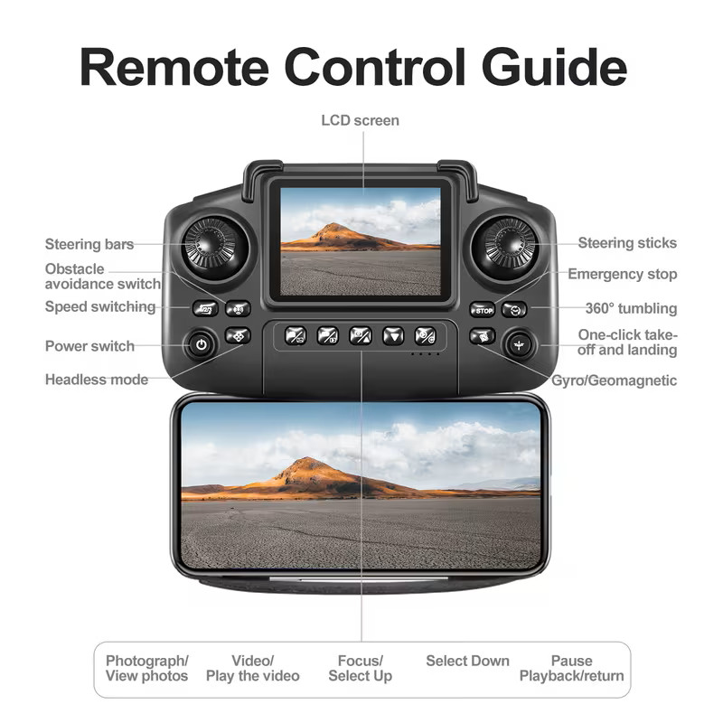 E99 Pro Drone With Dual Camera With Battery Foldable RC Quadcopter For Beginne