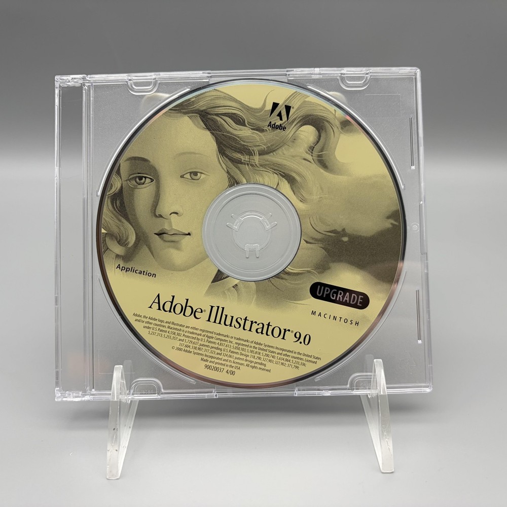 Vintage Adobe Illustrator 9.0 Macintosh Upgrade Application CD-ROM Mac Software