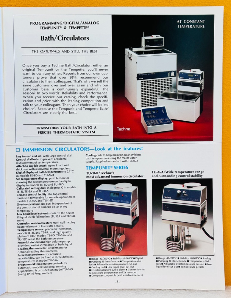 Techne 1991/92 Laboratory Equipment Catalog 7059100.