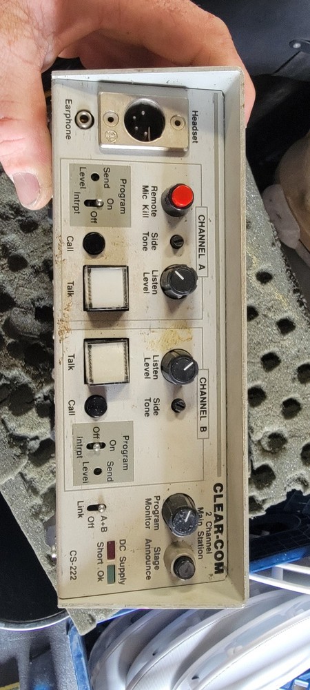 Clear-Com CS-222 Main Station Intercom System with Headsets and Adapter