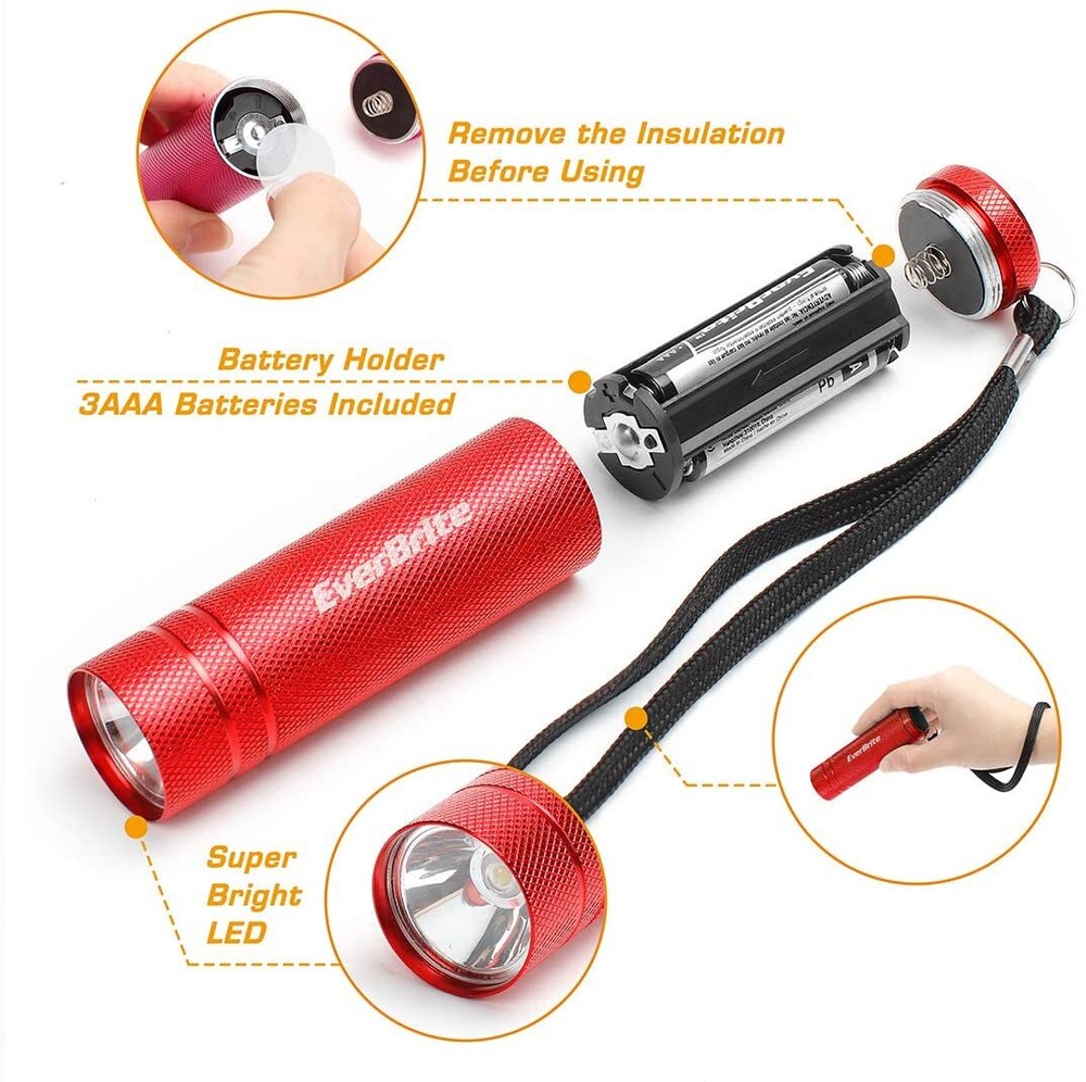 EverBrite 30 Pack Mini Flashlight Set LED Handheld Torches with 90 Batteries