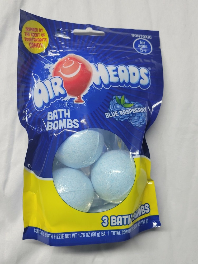 Air Heads Blue Raspberry Bath Bombs Fizzies 3 Per Pack New