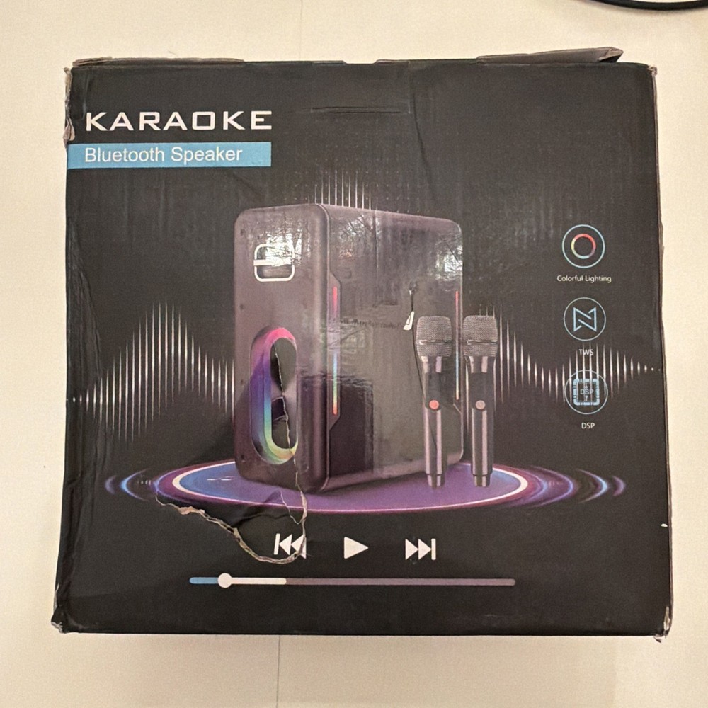 KM20 Black Powerful Portable Karaoke Machine With Bluetooth Speaker