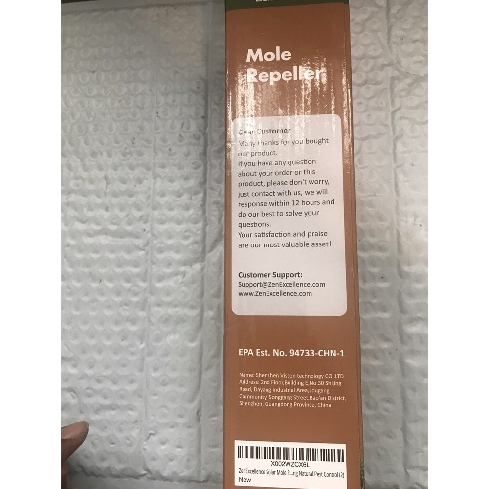 ZenExcellence Mole Repeller 2pack Model Ar08 Solar Powered