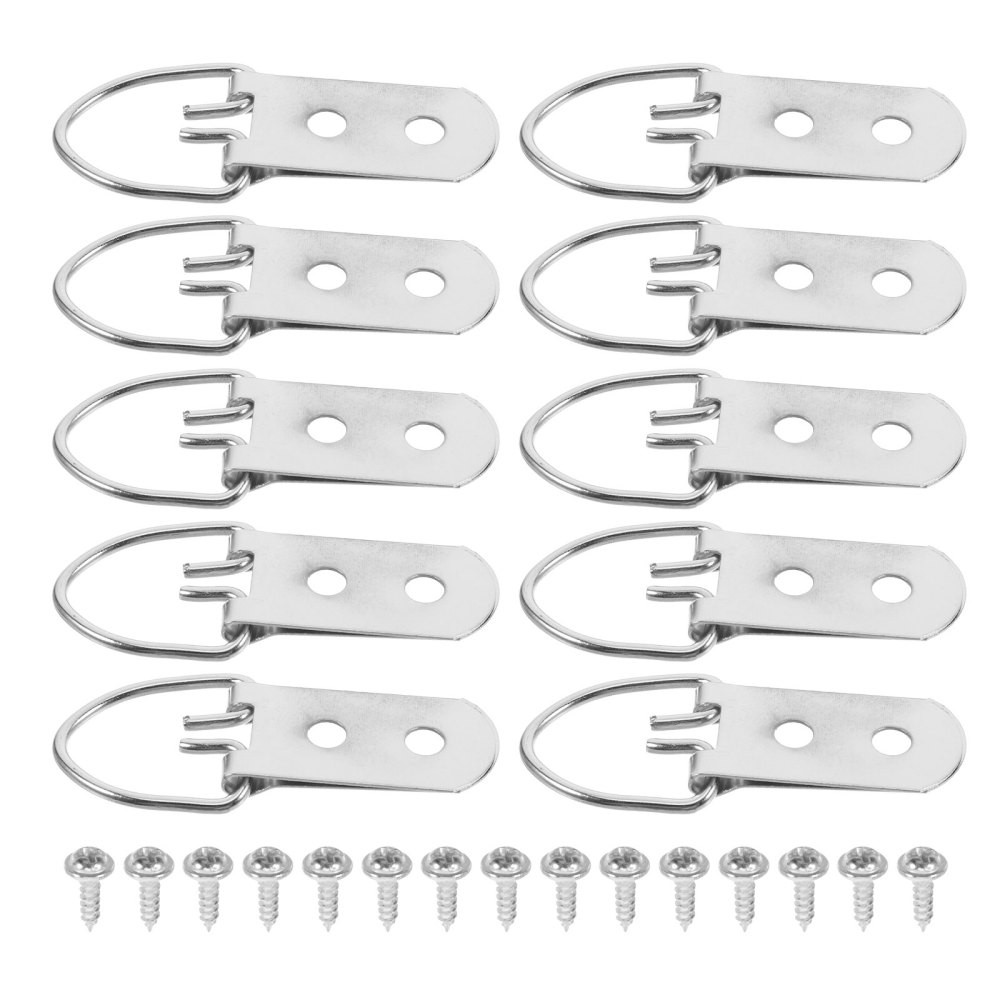 30 Set Double Hole D-Ring Frame Back Hardware Kit Picture Frame Hanging Hooks