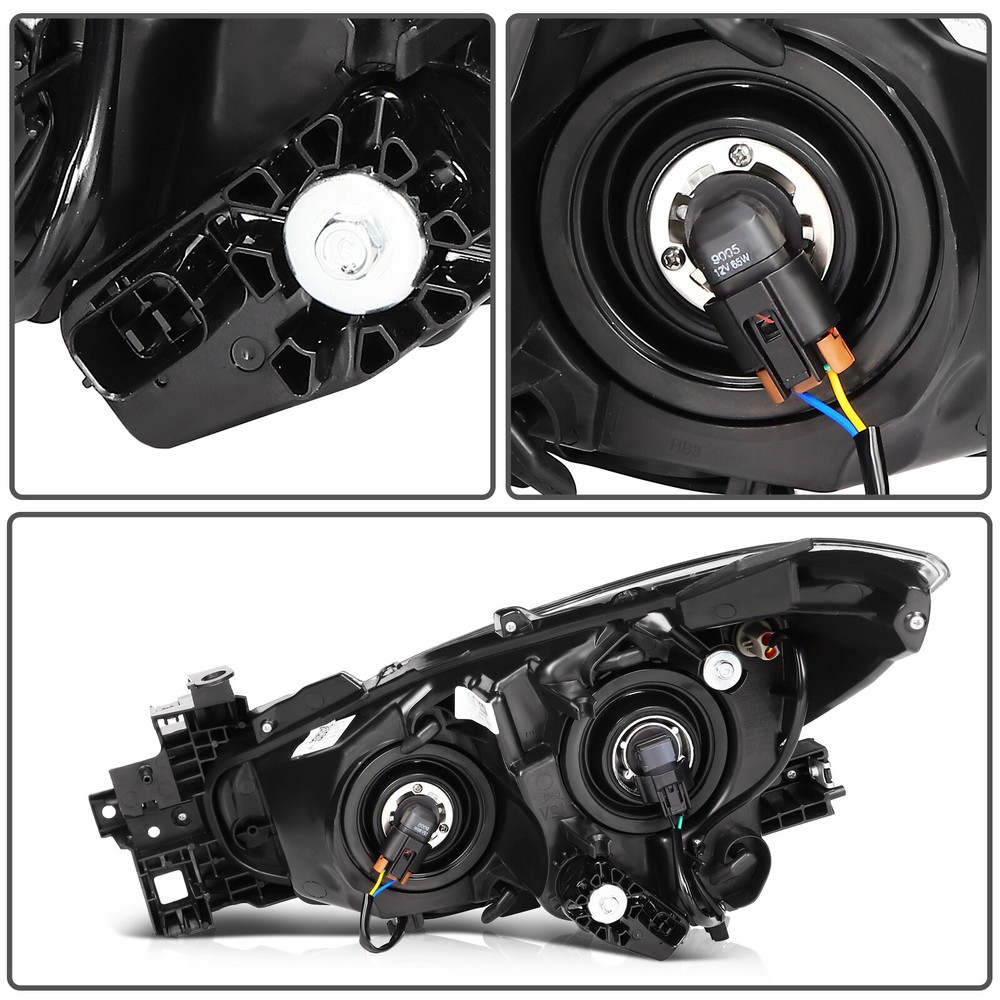 Left+Right Headlights Assembly For 2016-2014 Mazda 3 Pair w/Projector
