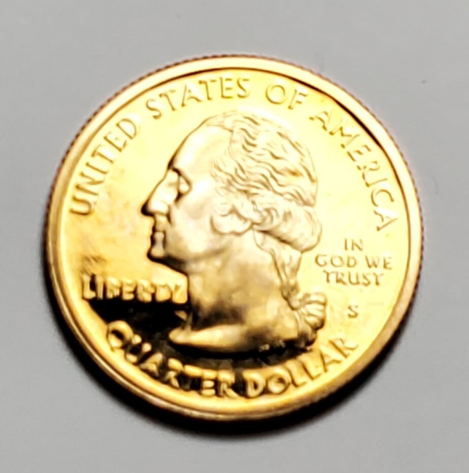 TONED 2003 S ILLINOIS STATE QUARTER CLAD PROOF UNC #C3113