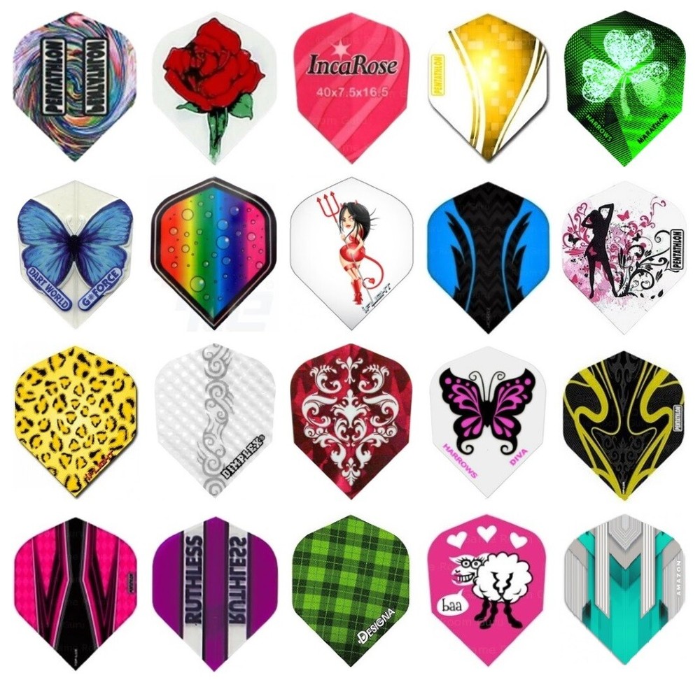 10 Sets Assorted Ladies Standard Dart Flights - Random Selection- Ships Tracking
