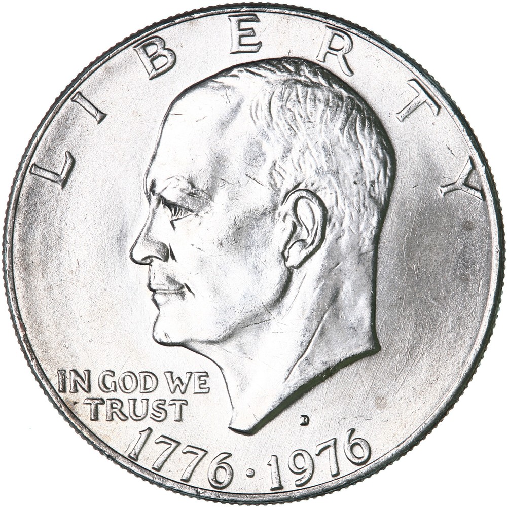 1976 D Eisenhower Bicentennial Dollar Type 2 BU Ike US Mint Coin