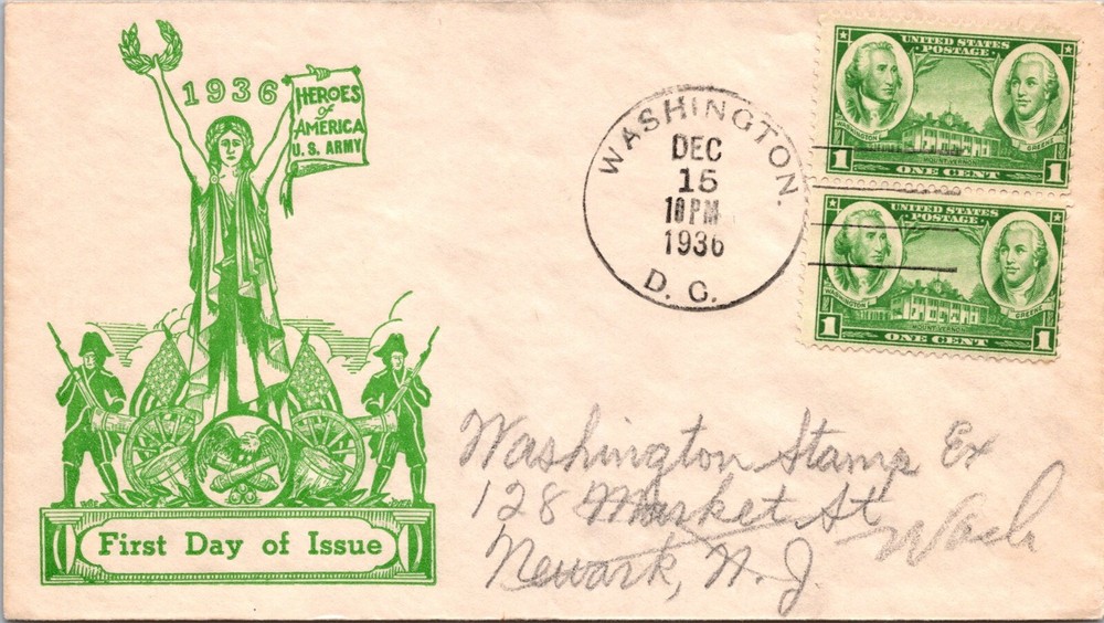 FDC 1936 SC #785 Dyer Cachet - Washington DC - Pair  - J4104