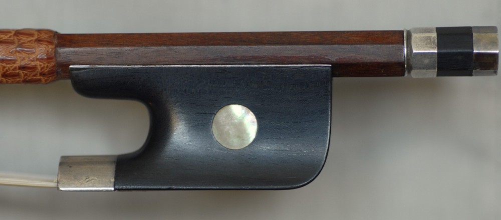 Stunning  German Cello Bow -silver mounted circa 1870-1900 . Violoncelle Bogen