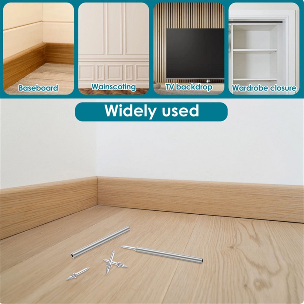 100Pcs Double-Head Skirting Thread Seamless Galvanized Metal Nail Accessories