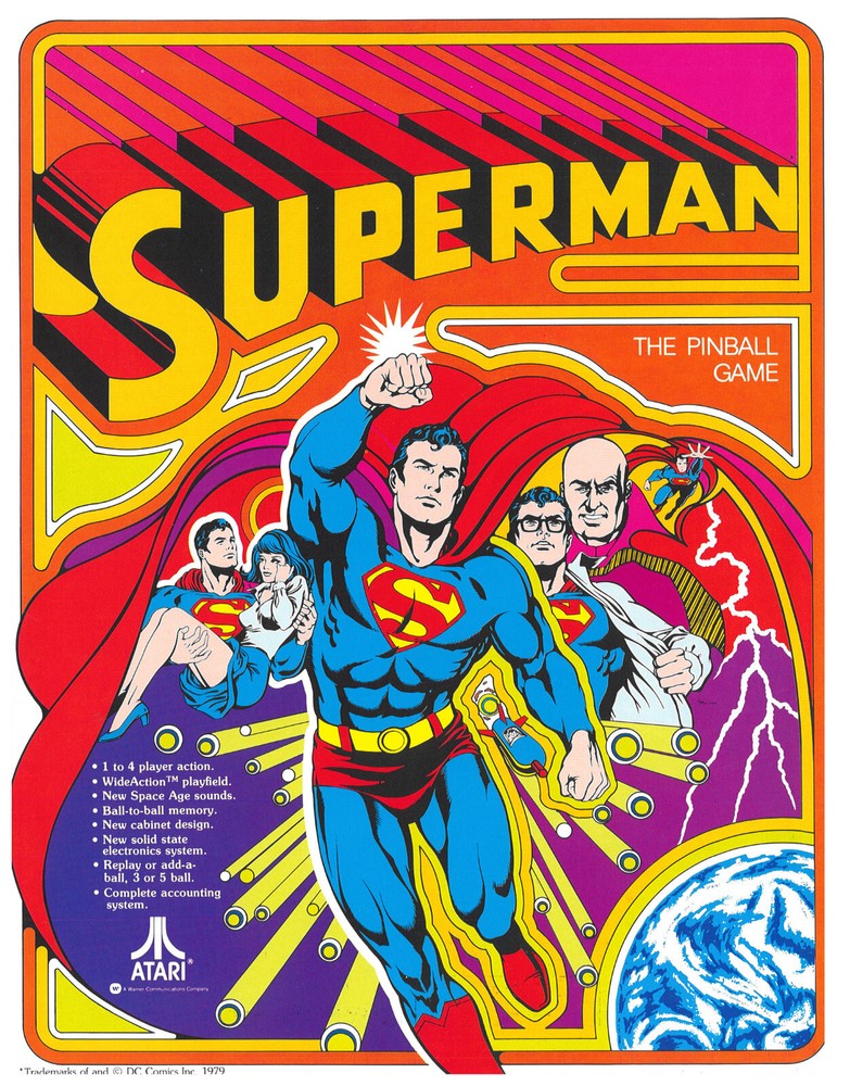 Superman Atari Pinball Flyer / Brochure / Ad - Mint