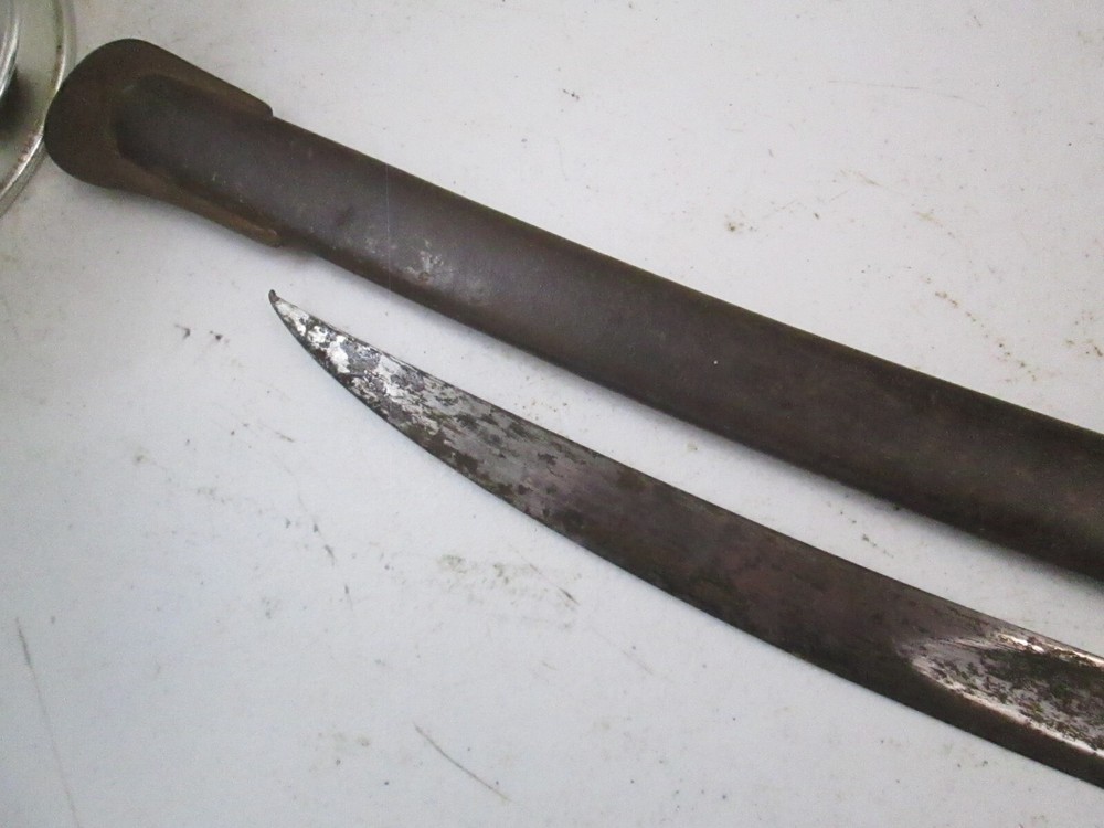 US CIVIL WAR ARTILLERY SWORD AND SCABBARD AMES MAKER DATED 1864 CLEAN BLADE