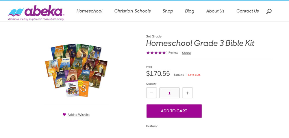 Abeka 3rd grade Bible Kit