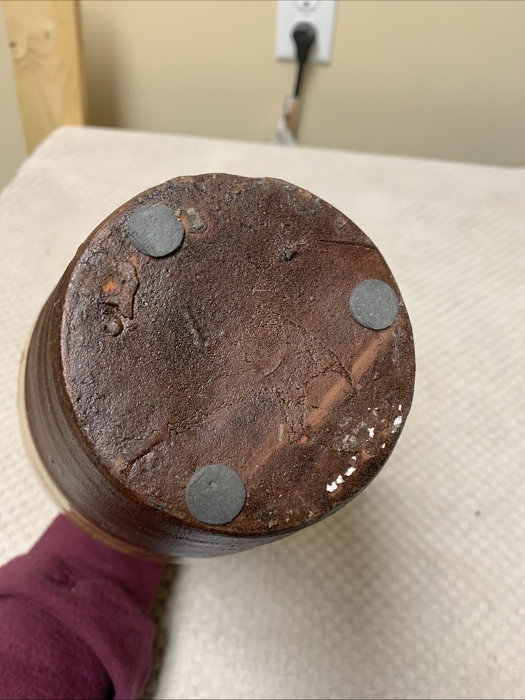 2 Tone Pottery Vase 11 In Tall