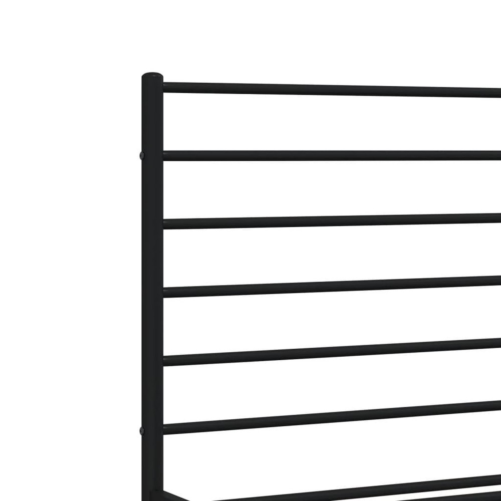 Bed Frame Black Steel King Bed Frame Rectangular Traditional