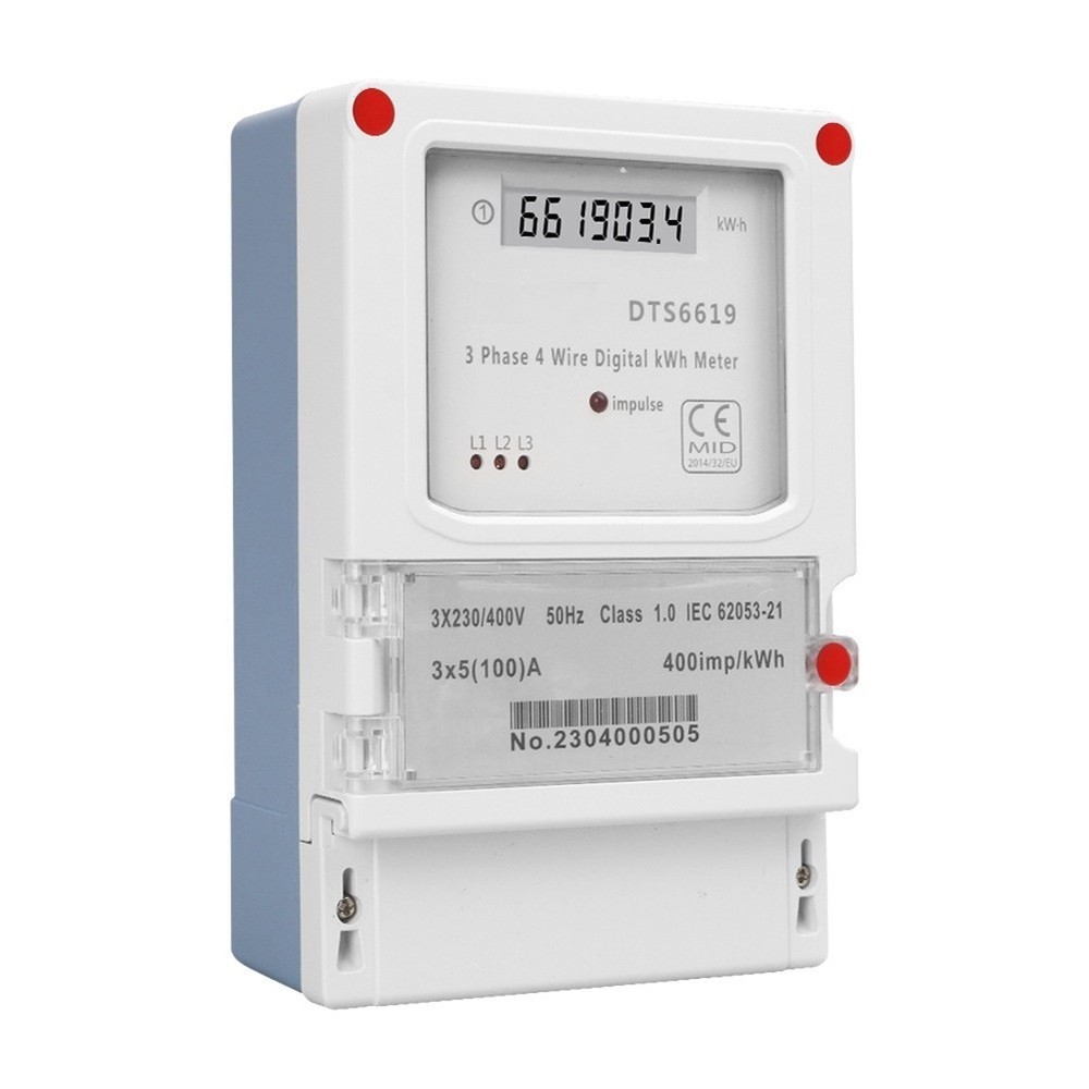 Three Phase Energy Meter Digital Wall Mount LCD Display 3x230400V 100A